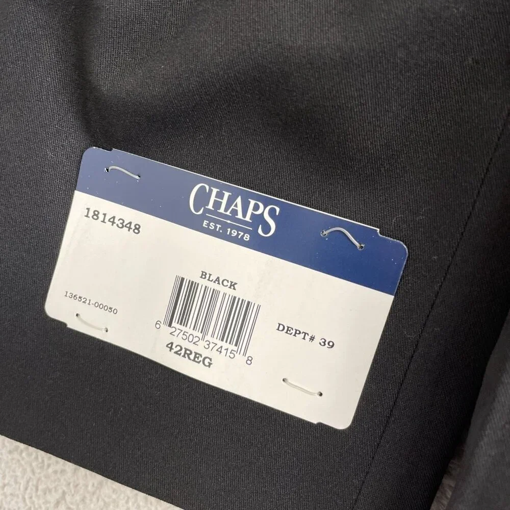 NEW Chaps Men's 42R Black Two-Button Jacket Blazer Regular